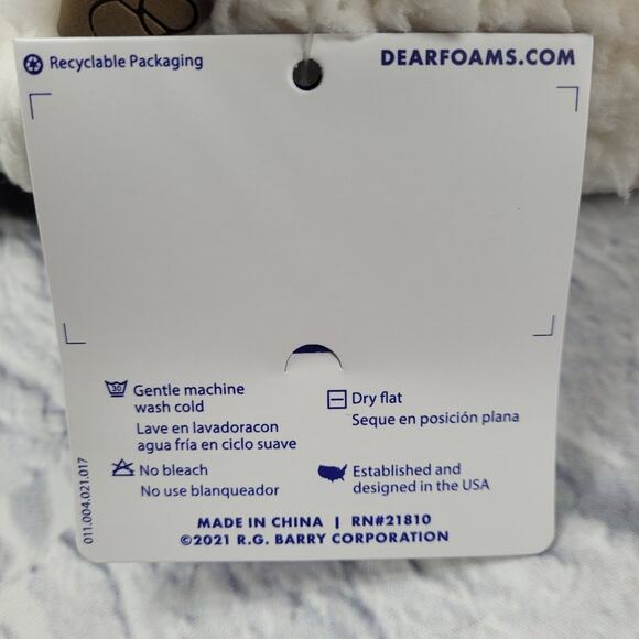 Dearfoams Lane Teddy Slide Memory Foam Slippers in Muslin size XL (11-12) - Picture 8 of 14